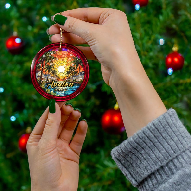 Personalized New Jersey Ornament, Custom Year NJ Beach Christmas Decor, Ceramic Souvenir Gift, Avalon Ocean City Wildwood Keepsake image 12