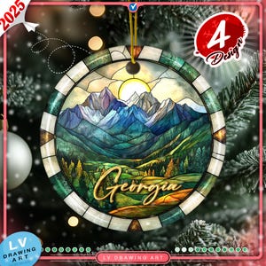 Georgia Ornament, Round Ceramic Ornament, Christmas Ornaments, Traveler Gifts, Holiday Picks, Traveler Road Trip, Europe Travel, Trip