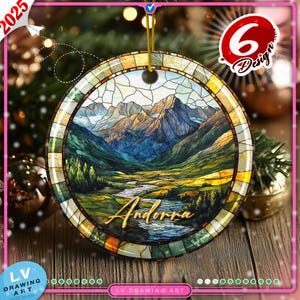 Andorra Ornament, Round Ceramic Ornament, Christmas Ornaments, Traveler Gifts, Holiday Picks, Traveler Road Trip, Europe