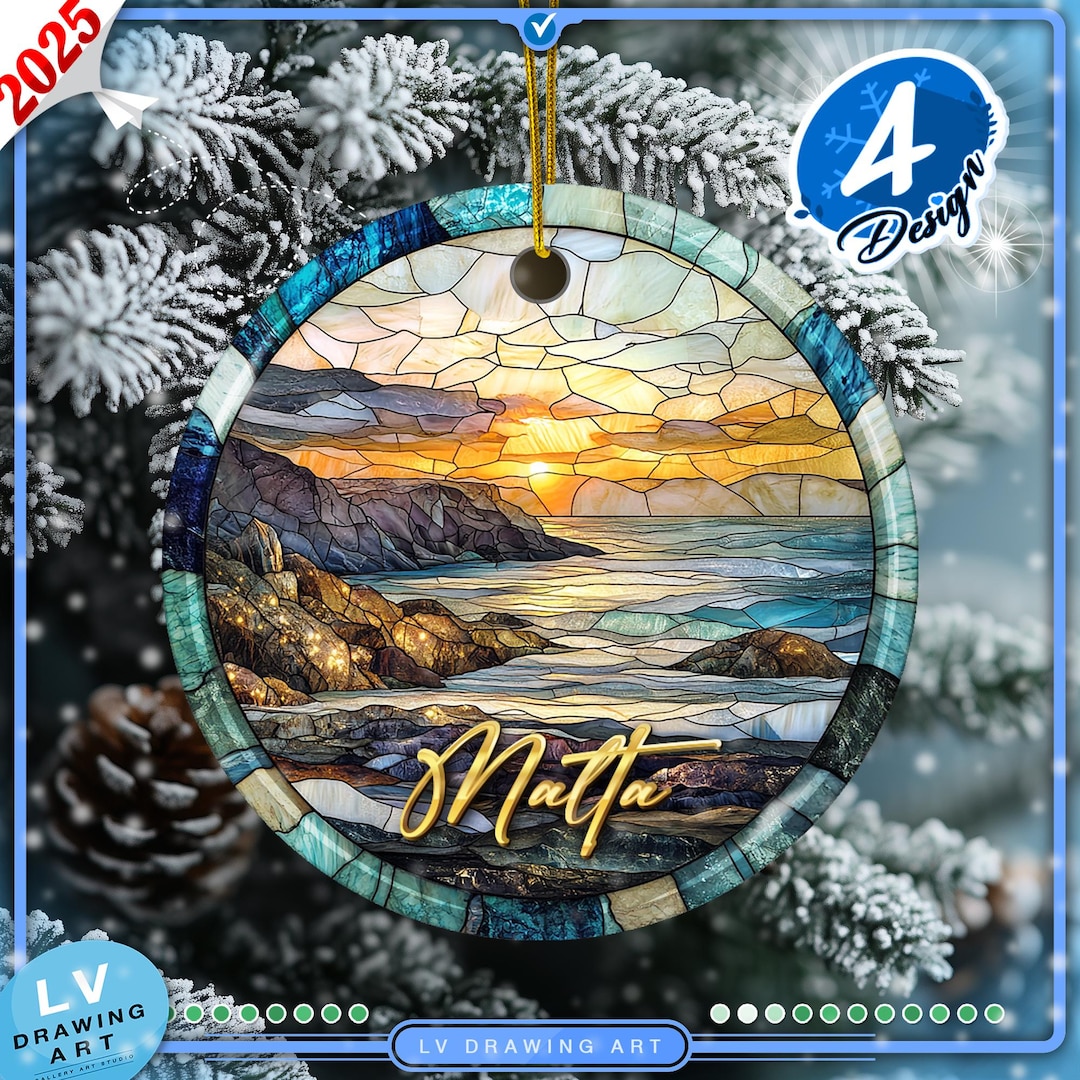 Malta Ornament Faux Stained Glass, Maltese Heritage Souvenir ...
