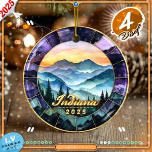 Indiana Ornament 2025, Round Ceramic Ornament, Christmas Ornaments, Traveler Gifts, Holiday Picks, Traveler Road Trip, Europe
