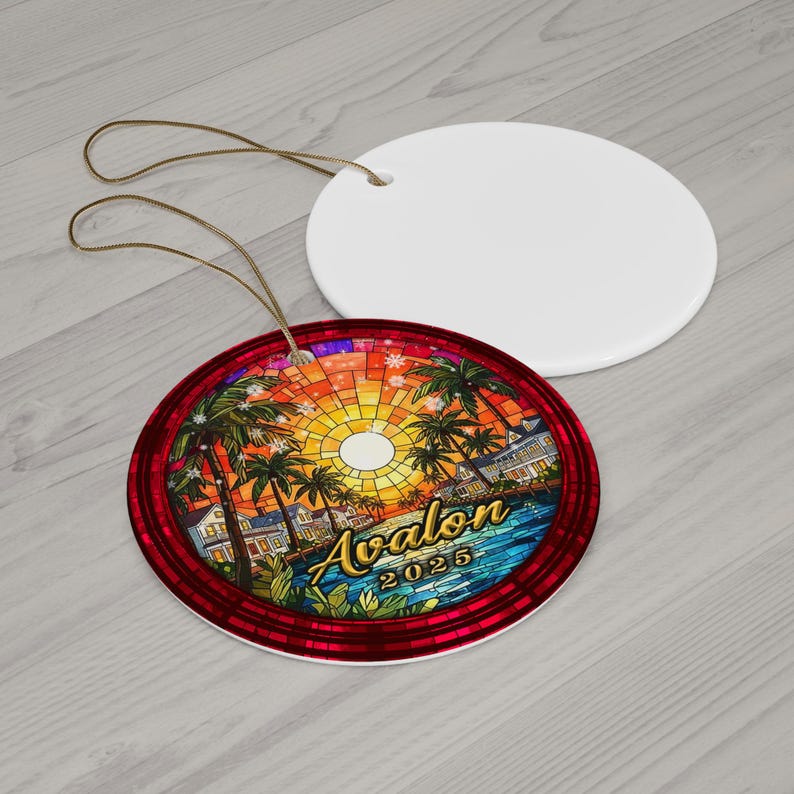 Personalized New Jersey Ornament, Custom Year NJ Beach Christmas Decor, Ceramic Souvenir Gift, Avalon Ocean City Wildwood Keepsake image 11