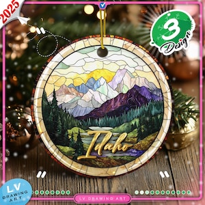 Idaho Ornament, xmas ornaments, Christmas gifts, unique christmas gift, round ceramic ornament, vintage, Christmas ornaments, Trip
