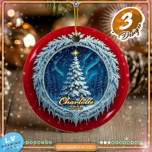 Personalized Santa Christmas Ornament 2025: Ceramic Holiday Keepsake, ONM2025-04-01