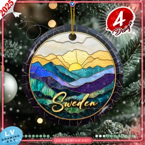 Sweden Ornament, Round Ceramic Ornament, Christmas Ornaments, Traveler Gifts, Holiday Picks, Traveler Road Trip, Europe