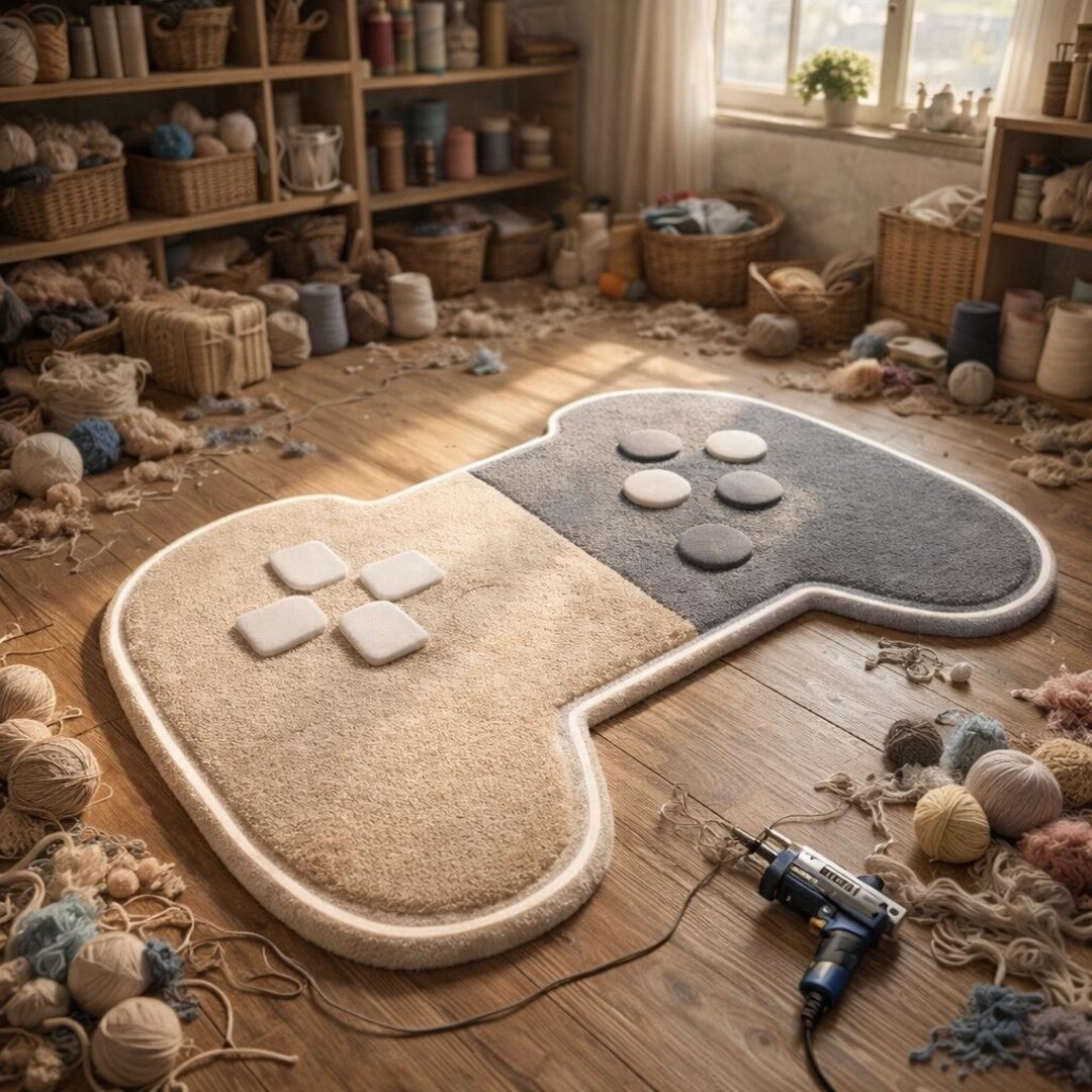 Nes Controller Rug Game Controller Rug, Video Gamer Room Decor, Playroom Accent, Modern ...