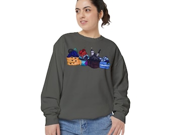 Sudadera teñida en prenda para mujer "Los dulces de Tim Burton"