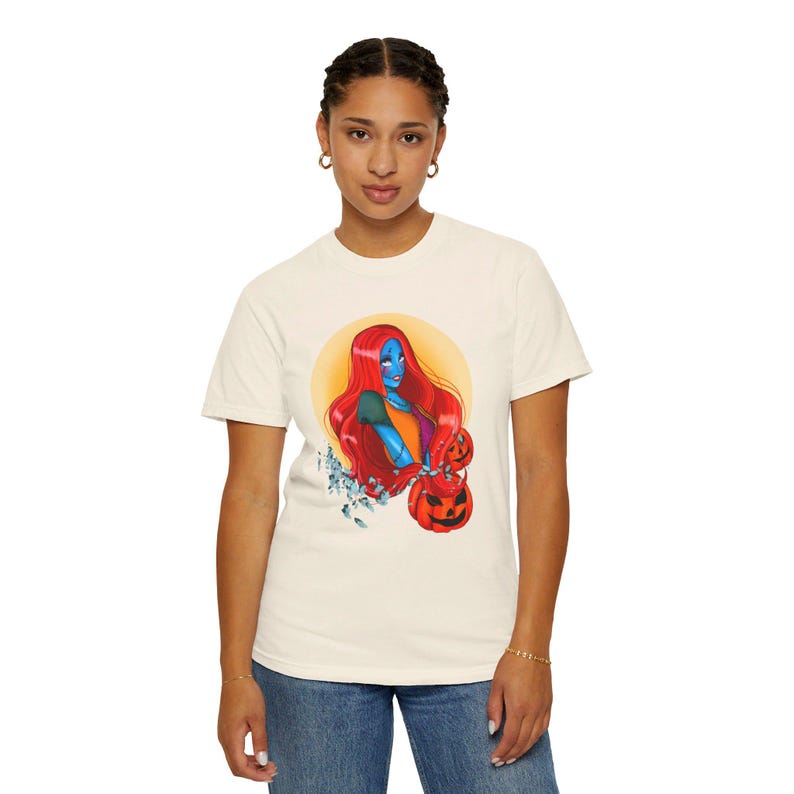 Frauen Nightmare from Christmas sally stückgefärbtes T-Shirt Bild 5