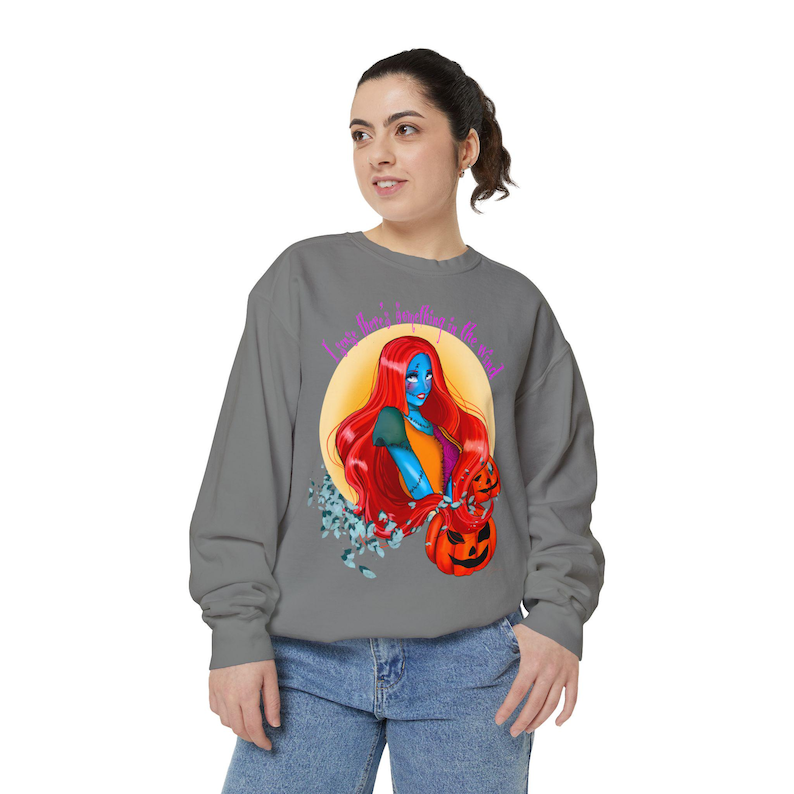 Garment-dyed sweater dames Nightmare before Christmas sally afbeelding 6