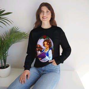 Disney Belle Crewneck Sweatshirt, Beauty and the Beast sweatshirt, Disney Sweatshirt, Gifts for Disney lovers. Book Lovers. Gifts Ideas