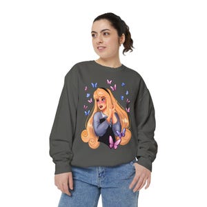 women Sleeping Beauty Garment-Dyed Sweatshirt