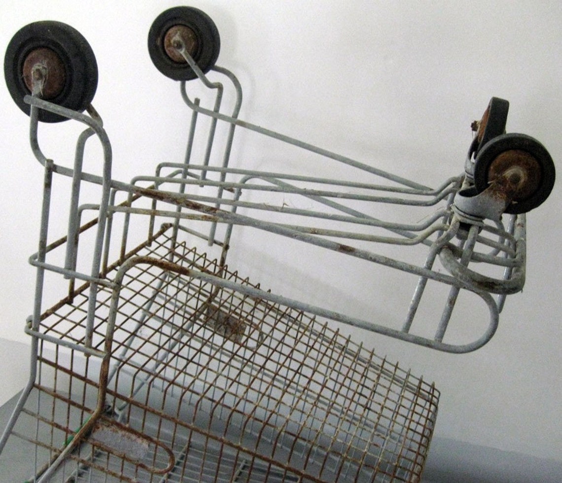 Perfectly aged vintage children's metal SHOPPING CART Etsy