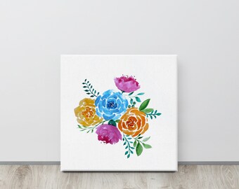 Impresión de lienzo de pintura de flores
