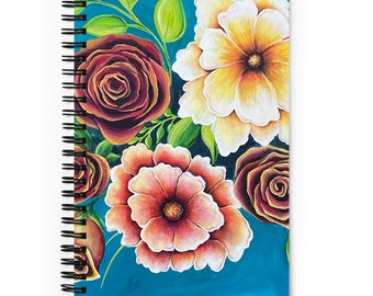 Cuaderno floral en espiral