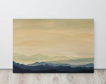 Sunset Landscape Painting Canvas Print