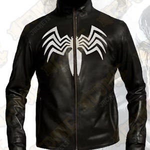 Venom Real Leather | Cosplay Jacket | Spider man Jacket | Halloween Costume | Mens Jacket | Motorcycle racing jacket | Handmade Comic Jacket