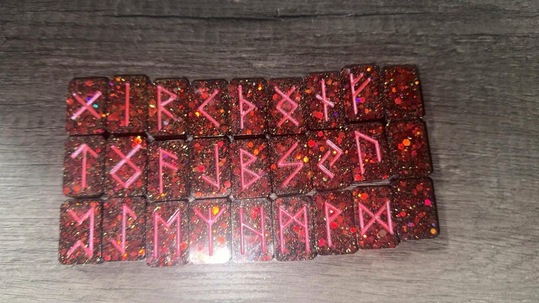 Ruby Red Sparkling Runes - Etsy