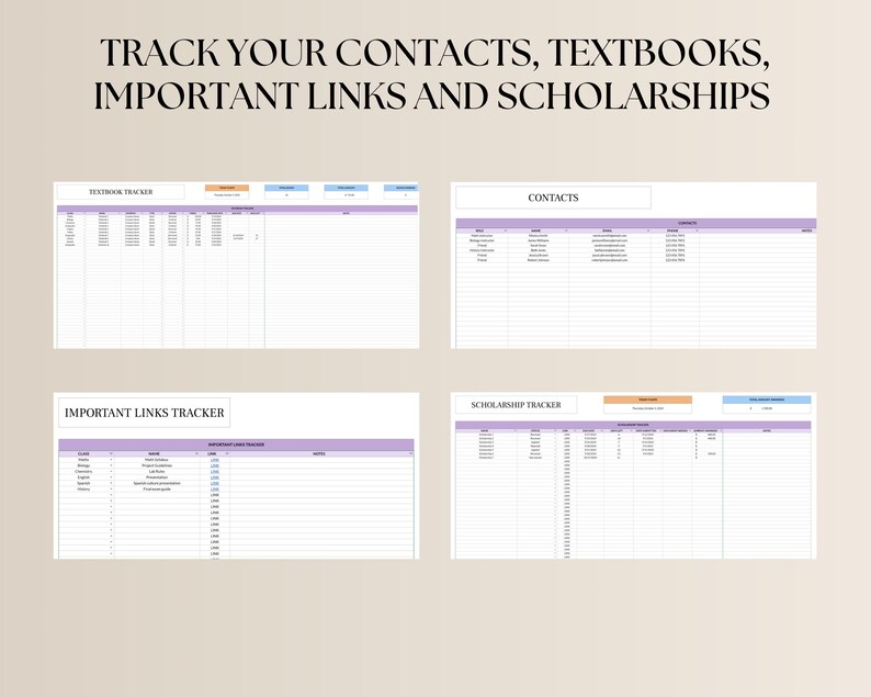 Ultimate Student Planner Spreadsheet, Assignment Tracker Google Sheets ...