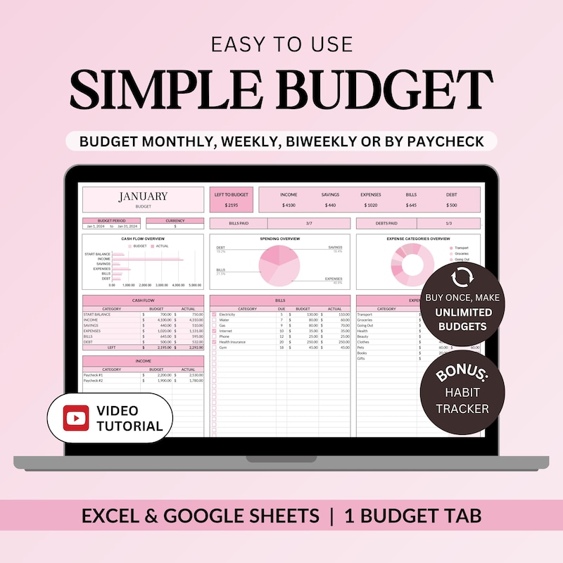Excel Template for Women - Etsy UK