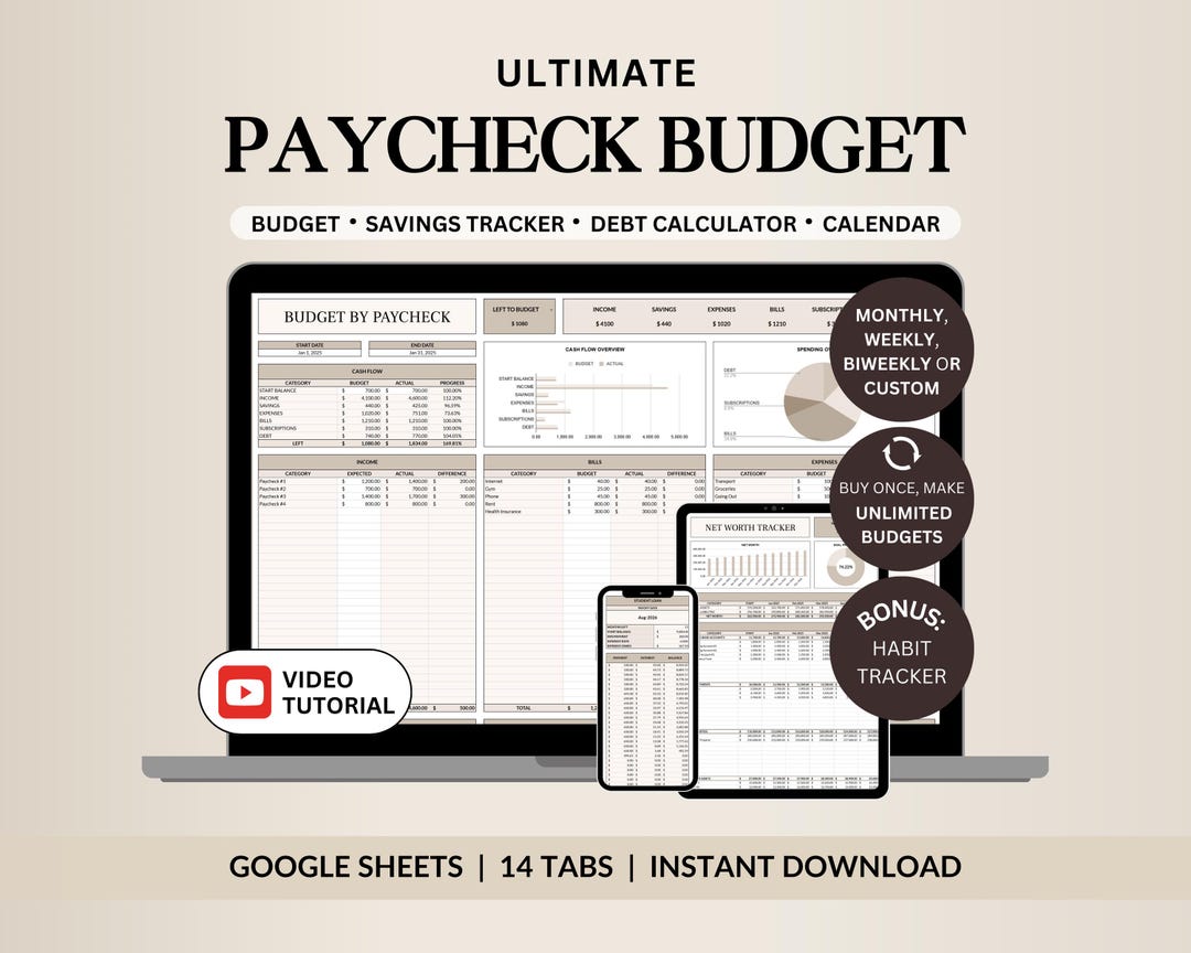 Paycheck Budget Spreadsheet Google Sheets Budget Template Biweekly ...