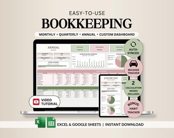 Small Business Bookkeeping Spreadsheet Income Expense Tracker Profit and Loss Accounting Template Tax Sales Tracker Excel Google Sheets