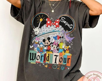 Personalized Epcot World Tour 2026 shirt, Mickey & friends Epcot Center Family matching shirt, Disney trip 2026 shirt