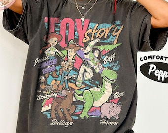Chemise rétro Toy Story, vintage Woody Buzz Jessie Rex Hamm WDW Disneyland famille chemises assorties tee-shirt tenue Hollywood Studios