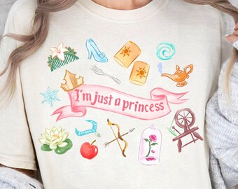 I'm just a Disney Princess shirt, Cinderella belle Rapunzel Ariel WDW Disneyland Magic Kingdom Girls trip shirt, Girly aesthetic shirt