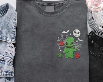 Camiseta, sudadera y sudadera con capucha bordadas de Oogie Boogie para Halloween, disfraz de Halloween de Disneyworld y Disneyland.