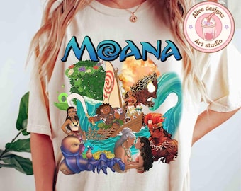Vintage Disney Moana 2 shirt, Moana Maui Kotu Hei Hei Pua Disney shirt, Moana Princess sweatshirt, Gift for her, Birthday Girl shirt