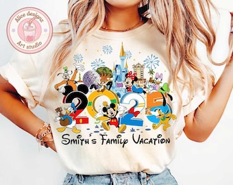 Personalized Disney trip 2025 shirt, Family trip group matching shirt, WDW Disneyworld Mickey & friends Tee, Family vacation shirts