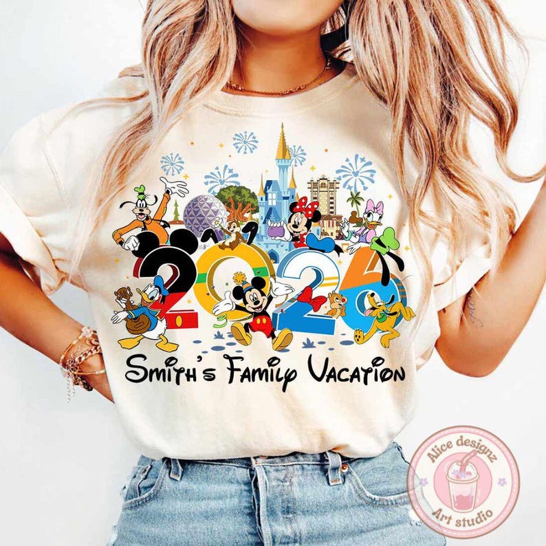 Personalized Disney trip 2026 shirt, Family vacation group matching shirt, WDW Disneyworld Mickey & friends Disney squad Tee image 1