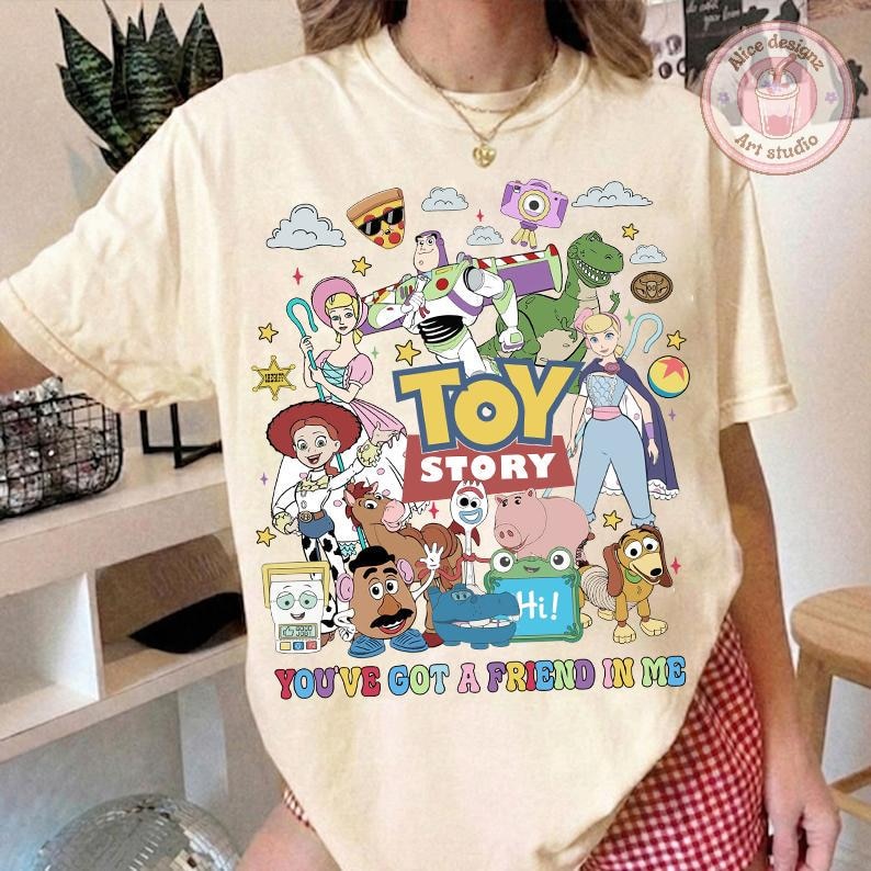 Vintage Toy Story 5 Movie Shirt, Lilypad Buzz Lightyear Woody Jessie Toy Story Land You've Got a Friend In Me shirt WDW Disneyland Tee bild 1