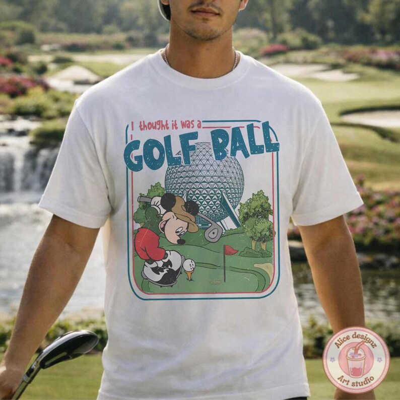 Vintage Retro Epcot Center shirt, I thought it was a Golf Ball Mickey Epcot Family matching shirts, Funny Disney Mens Womens shirt image 3