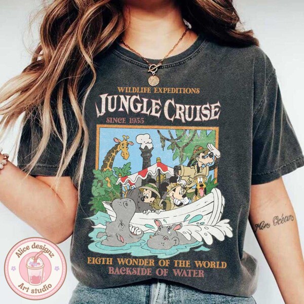Vintage Disney Jungle Cruise shirt, Eighth wonder of the world backside of water Disney ride shirt, Mickey & friends WDW Magic Kingdom Tee