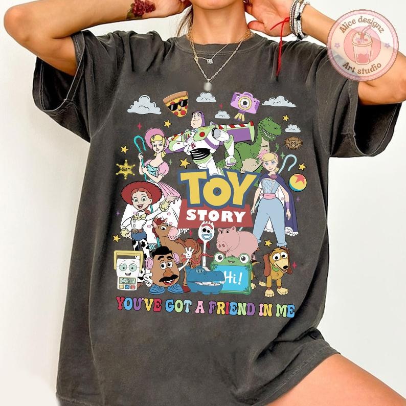 Vintage Toy Story 5 Movie Shirt, Lilypad Buzz Lightyear Woody Jessie Toy Story Land You've Got a Friend In Me shirt WDW Disneyland Tee bild 3
