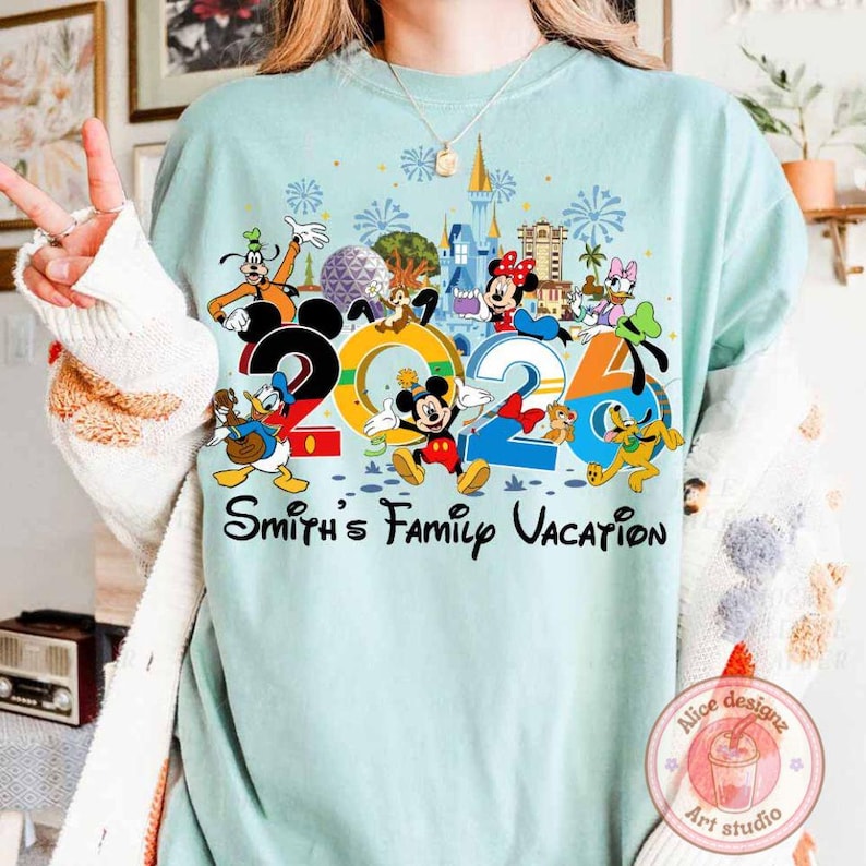 Personalized Disney trip 2026 shirt, Family vacation group matching shirt, WDW Disneyworld Mickey & friends Disney squad Tee image 2