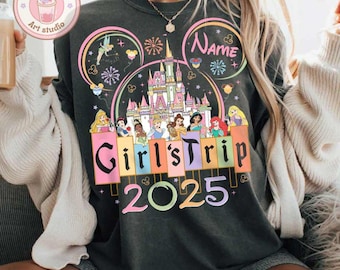 Personalized Disney Girls trip 2025 shirt, Disney Princess Bestie Best friends matching shirts, Magic Kingdom WDW Disneyland group shirts