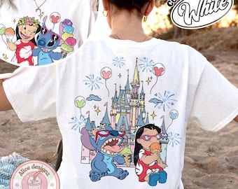 Two-sided Lilo & Stitch shirt, Disney Castle Magic Kingdom Stitch shirt, Cute Stitch Lilo Disney trip shirt, Kids and Adult shirts