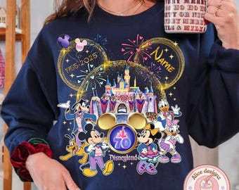 Personalized Disneyland 70th Anniversary Mickey and Friends Shirt, Family Matching Shirt, Disneyland Castle Shirt, 70 Magical Years shirt