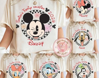 Personalized Disney trip 2026 shirt, Family trip group matching shirt, Disneyland Disneyworld Mickey & friends Tee, Family vacation shirts
