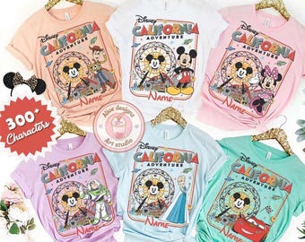 All characters Disney California Adventure shirt, Family trip group matching shirt, WDW Disneyworld Mickey & friends Toy Story Groot Tee