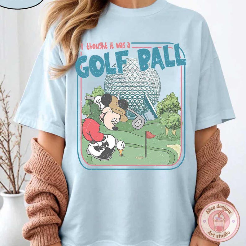 Vintage Retro Epcot Center shirt, I thought it was a Golf Ball Mickey Epcot Family matching shirts, Funny Disney Mens Womens shirt image 2
