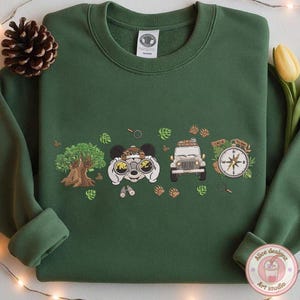 EMBROIDERED Mickey Animal Kingdom T-shirt Sweatshirt Hoodie, Disney adventure Let's get wild WDW Disneyland Embroidery shirt image 2