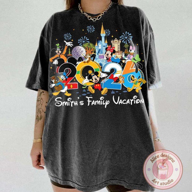 Personalized Disney trip 2026 shirt, Family vacation group matching shirt, WDW Disneyworld Mickey & friends Disney squad Tee image 3