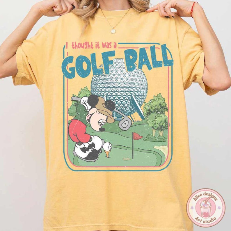 Vintage Retro Epcot Center shirt, I thought it was a Golf Ball Mickey Epcot Family matching shirts, Funny Disney Mens Womens shirt image 5