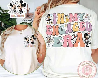 Chemise personnalisée à l'époque de mes fiançailles, sweat-shirt Mickey Minnie Bride Groom Future Mme Finance, cadeau de fiançailles Disney EVJF