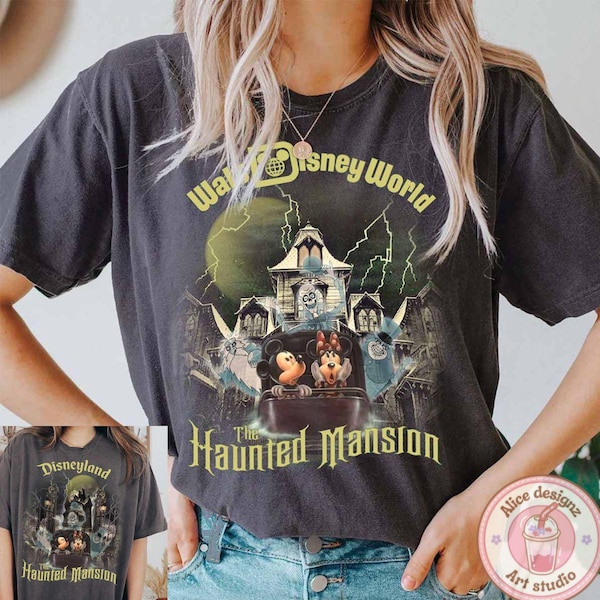 Vintage The Haunted Mansion WDW Disneyland shirt, Mickey Minnie ride Welcome Foolish Mortals Shirt, Hitchhiking Ghost shirt, Halloween party