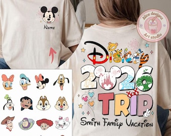 Personalized Disney trip 2026 shirt, Family trip group matching shirt, Disneyland Disneyworld Mickey & friends Tee, Family vacation shirts