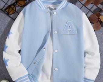 Handmade Wool Varsity Jacket, Trendy Letterman Style